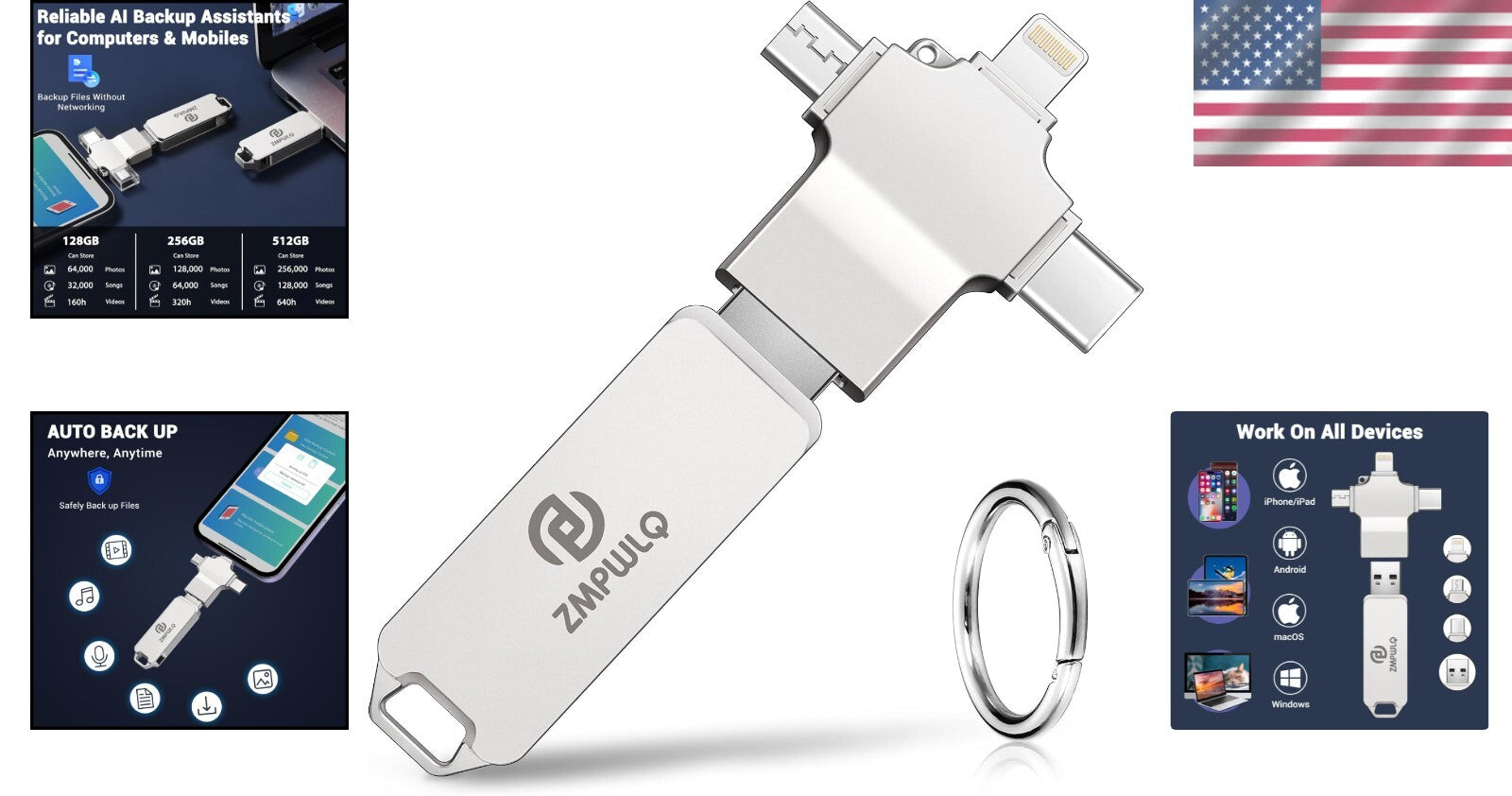 Fast 128GB USB Flash Drive with Dust Proof Design - Perfect for All Devices