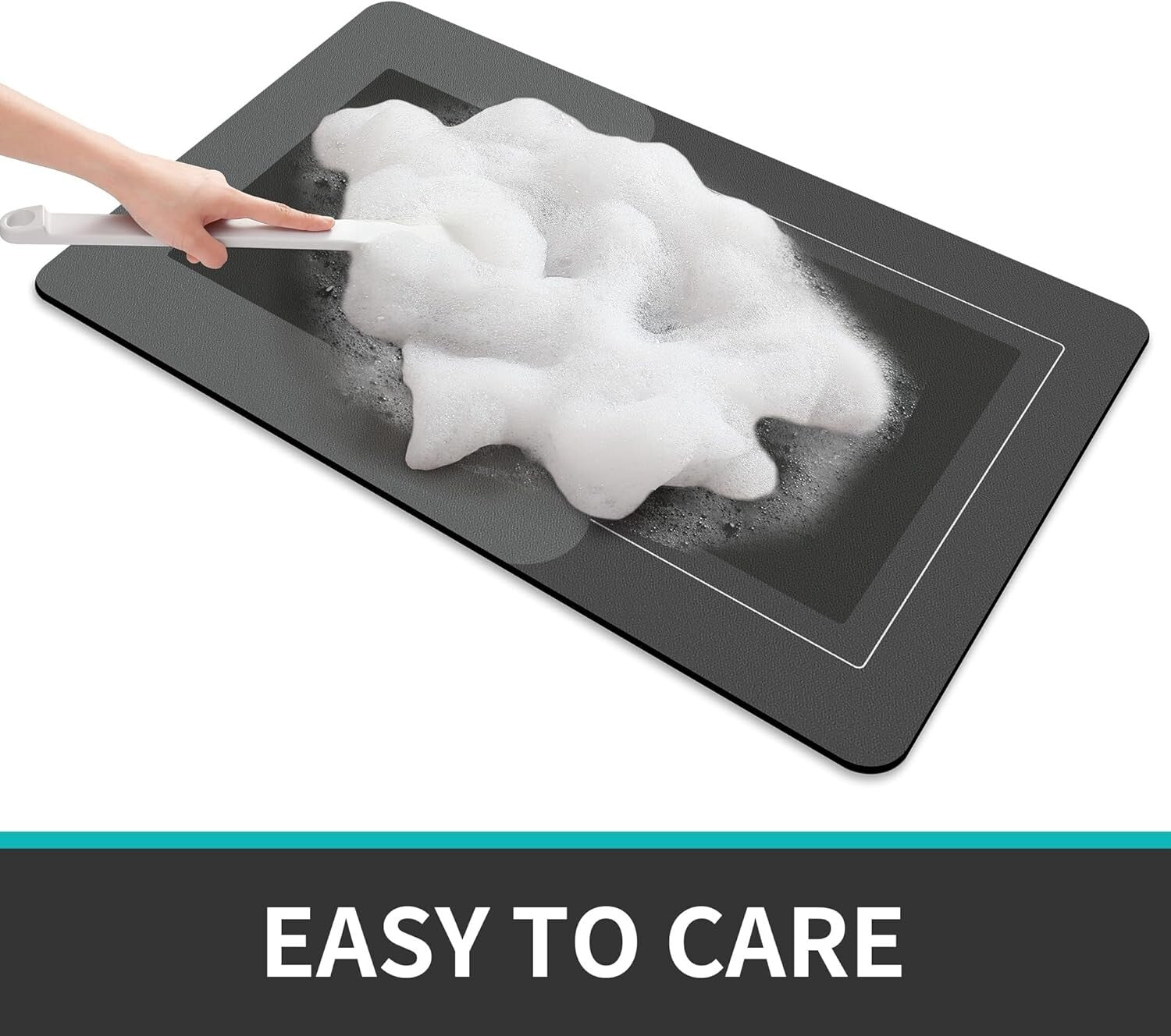 Absorbent 2-Piece Bath Mat Set with U-Shaped Rug - Stylish Dark Grey Design