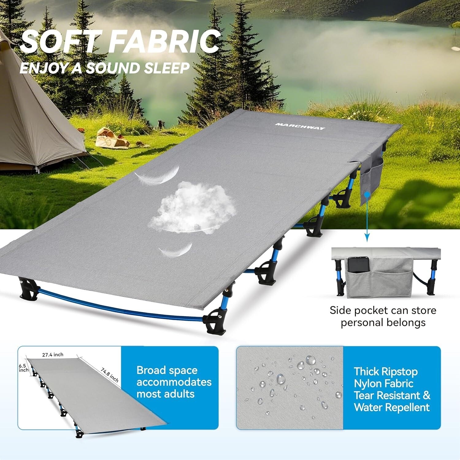 Lightweight Backpacking Camping Cot Bed - Versatile Comfort for Adventures