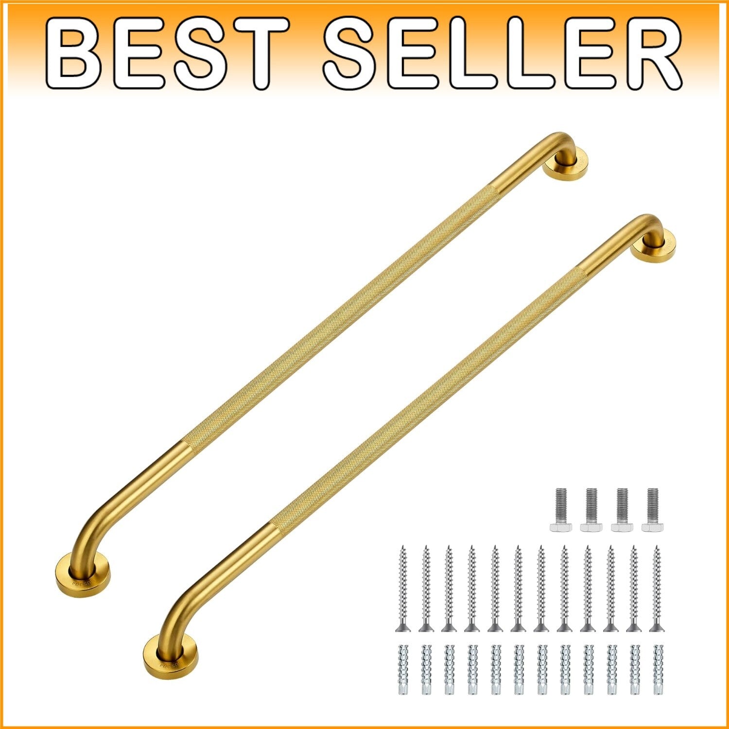 Durable 36-Inch Shower Grab Bars - Non-Slip Stainless Steel Supports for Elderly