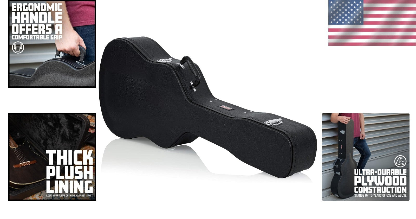 Padded Hard-Shell Guitar Case for 6/12 String Dreadnoughts – Secure & Elegant