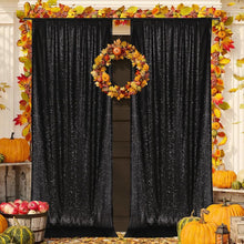 Load image into Gallery viewer, 5ft x 10ft Black Sequin Backdrop - Perfect for Weddings, Parties &amp; Photo Shoots