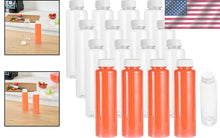 Load image into Gallery viewer, 100 Recyclable 12 Oz Plastic Juice Bottles with Tamper-Evident Safety Caps