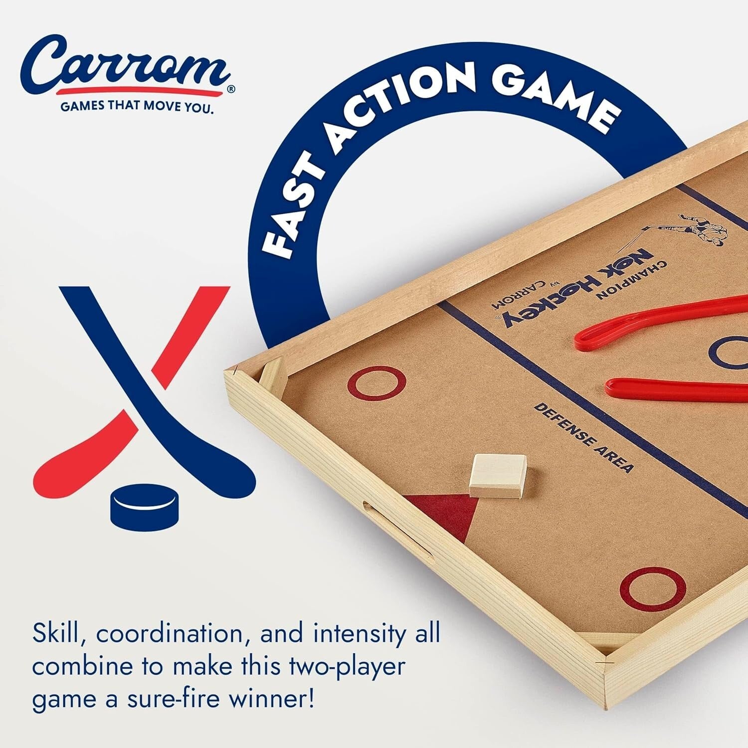 Durable Nok Hockey Game - Classic 2-Player Fun, Perfect for Family Gatherings