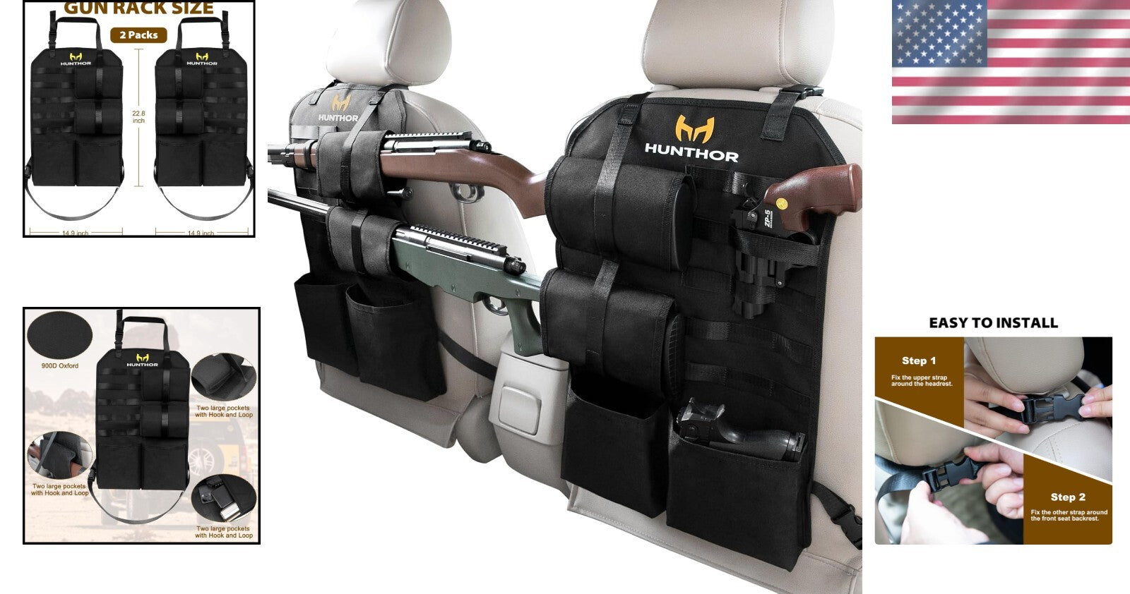 Lightweight Easy-Install Gun Rack for Truck - Secure Dual Gun Storage