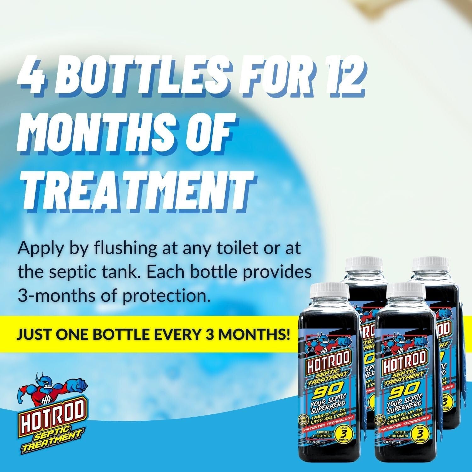 Cost-Effective Liquid Septic Treatment – 12 Month Supply for Odor-Free Systems