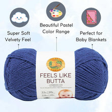 Load image into Gallery viewer, Soft Anti-Split Royal Blue Yarn Kit - 6 Skeins with Organizer Bag Included
