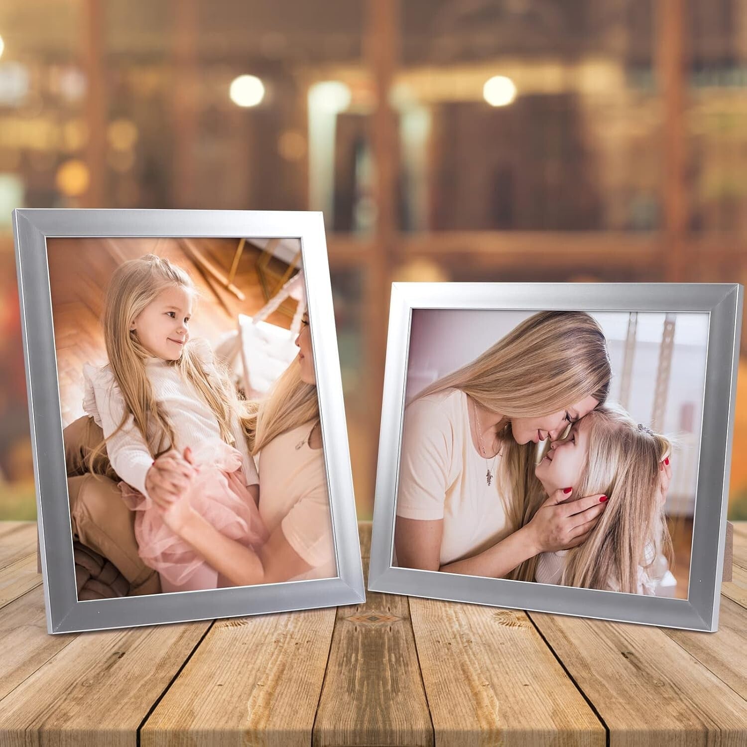 Bulk Set of 12 Glossy 8x10 Silver Frames - Ideal for Collages or Displays