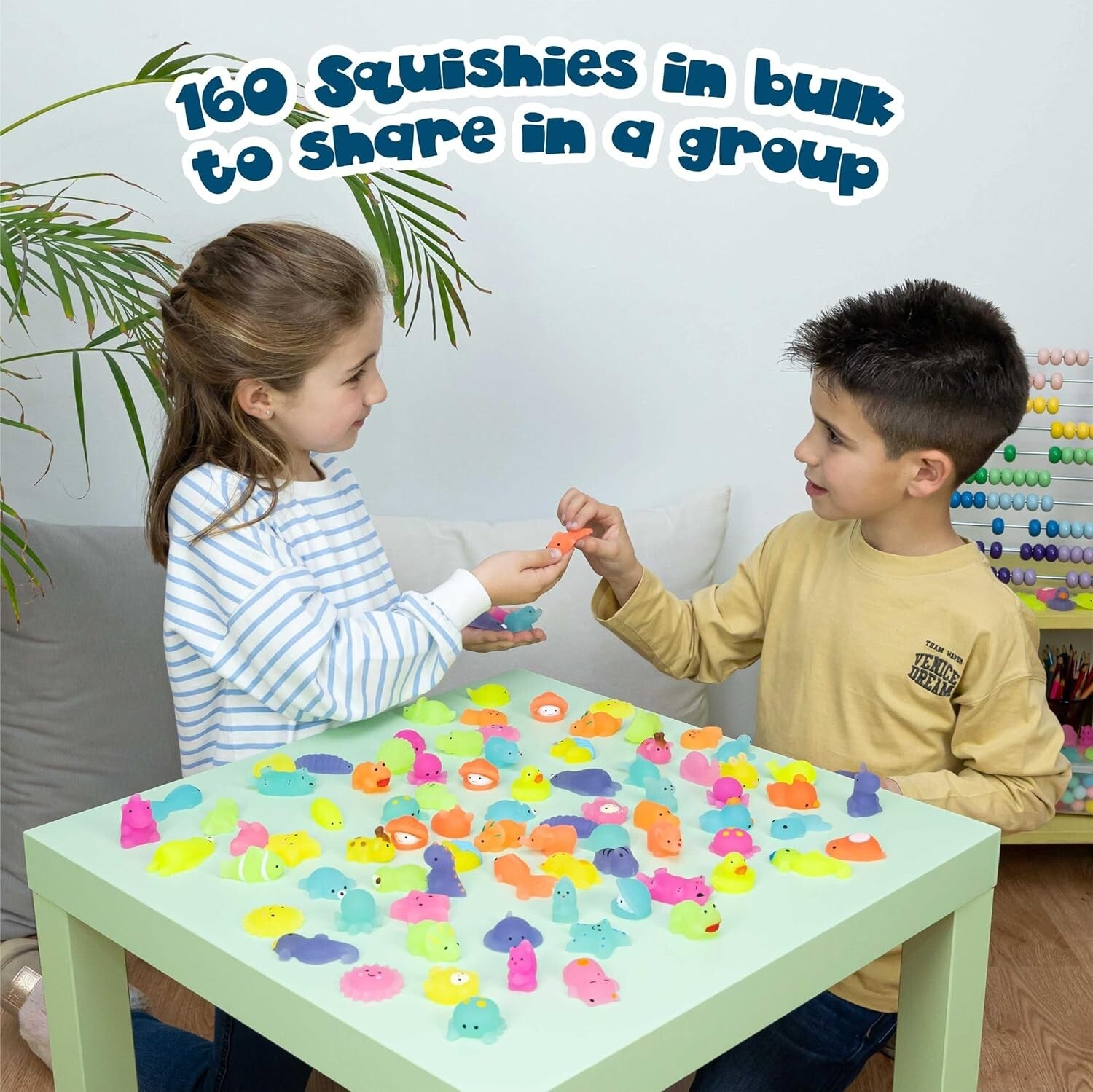 160 Assorted Squishy Fidget Toys with Glow in the Dark - Fun Kids Party Treats