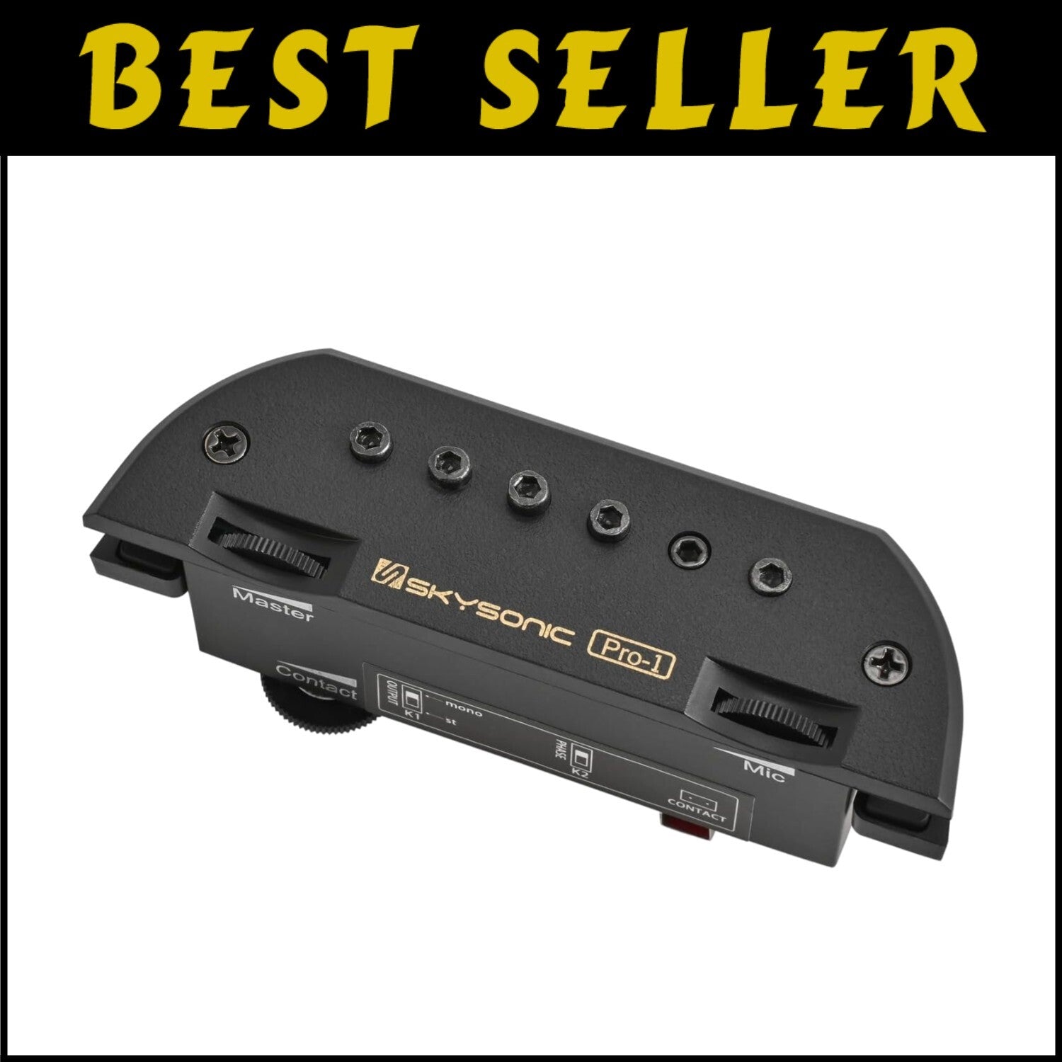 Magnetic and Piezo Acoustic Guitar Pickup with Master Volume Control - 90-105mm