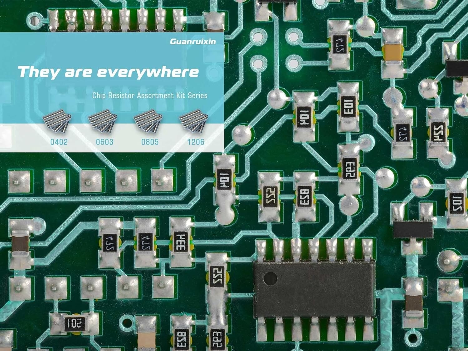 1206 SMD Resistor Kit: 7200 Pieces, 72 Values - 1% Tolerance, Upgraded Storage