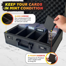 Load image into Gallery viewer, PSA Graded Card Storage Box - 4 Row Aluminum Case for 160+ Cards - Black