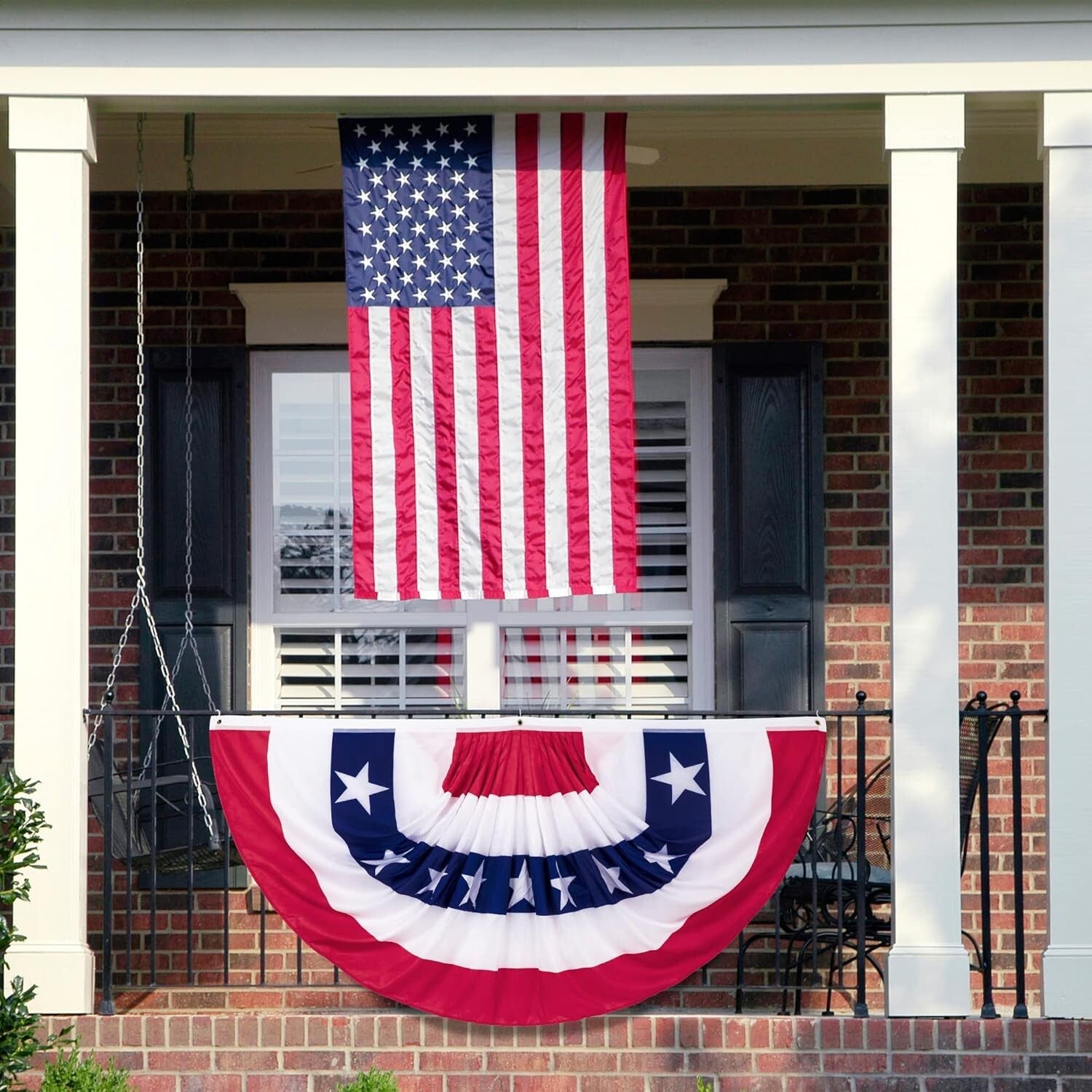 Durable 4th of July Pleated Fan Flags - 4 PCS for Memorial Day & Independence