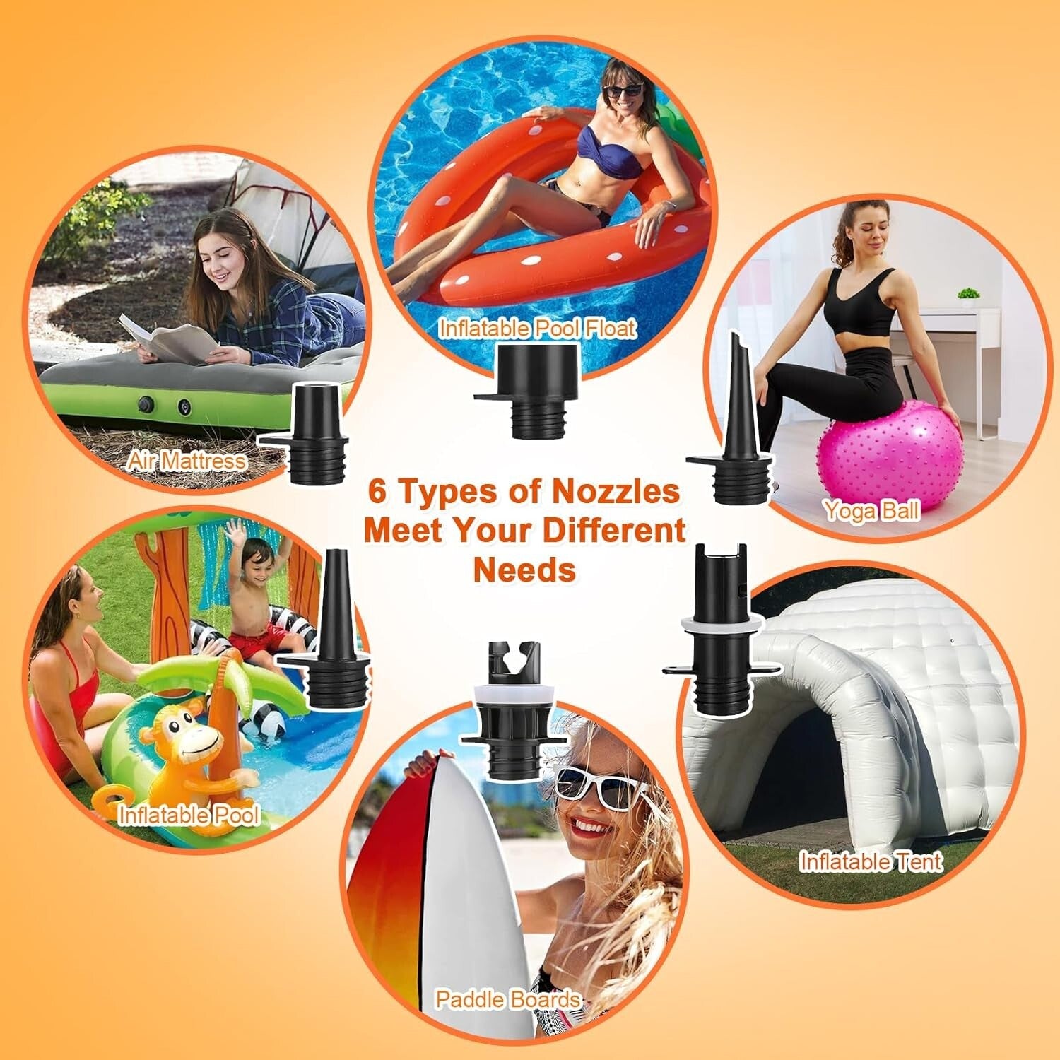 Portable 12V Electric Air Pump with Digital Display for Quick Inflation