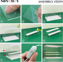 Load image into Gallery viewer, Clear Acrylic Display Case Stand with LED Lighting - Elegant 4-Tier Organizer