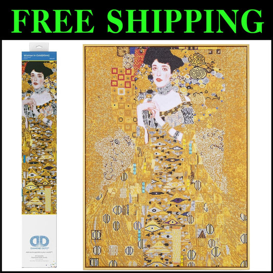 Quality Diamond Painting Kit: Woman in Gold - 36x26 Relaxing Art Experience