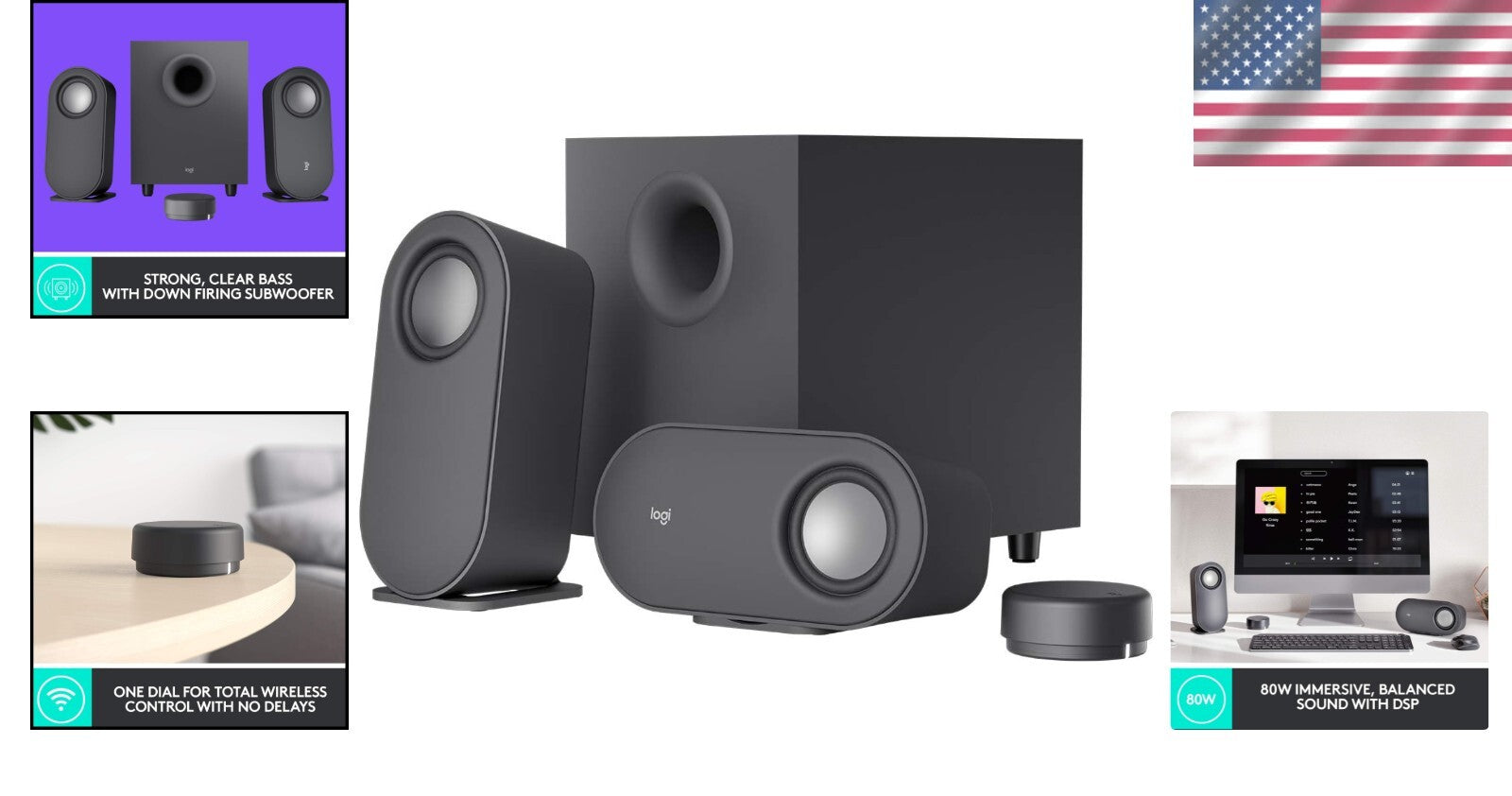 Immersive 80W Bluetooth Computer Speakers with Subwoofer & Wireless Control