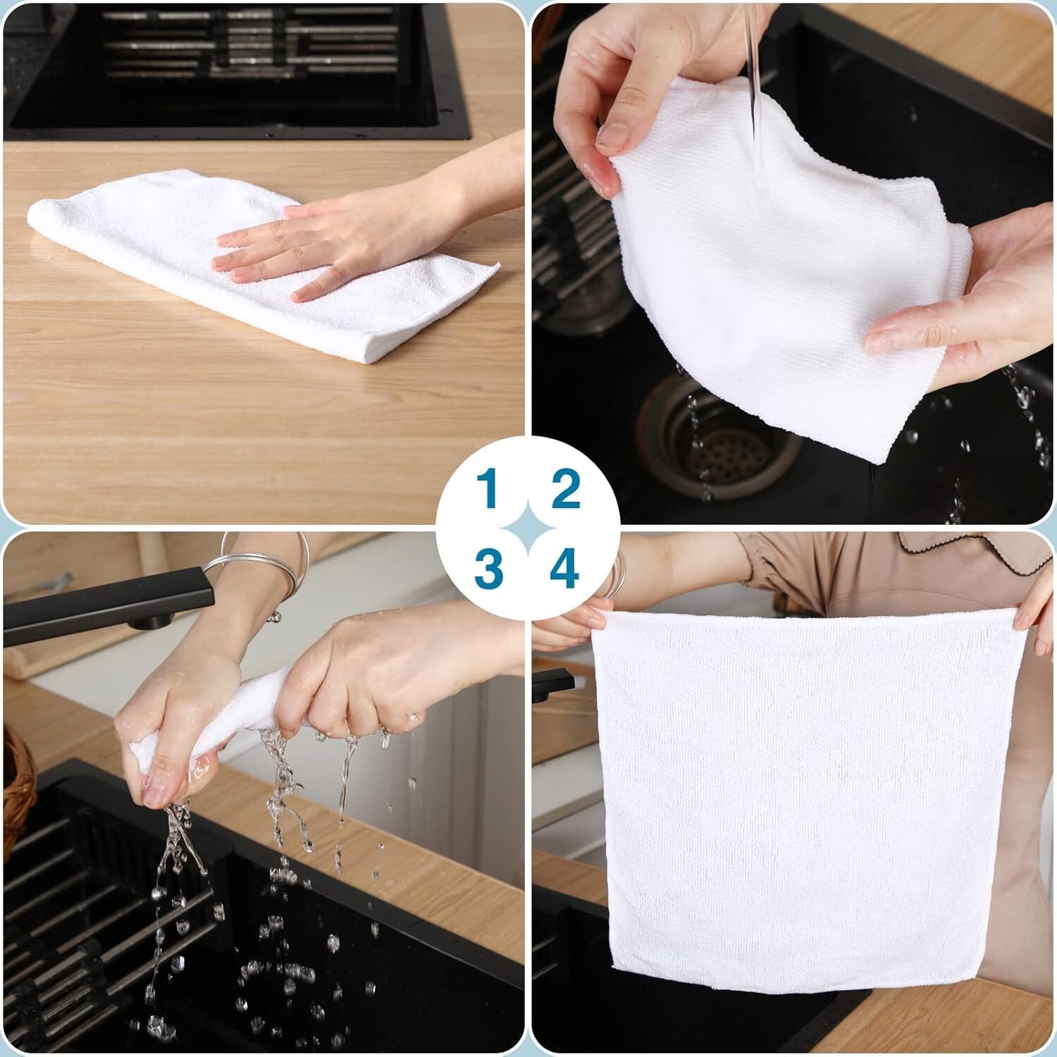 Bulk 200 Microfiber Cleaning Cloths, Lint-Free, 12x12 Inches for All Surfaces
