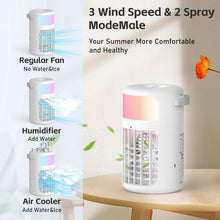 Load image into Gallery viewer, Lightweight USB-Powered 4-in-1 Air Conditioner &amp; Humidifier for Home or Camping
