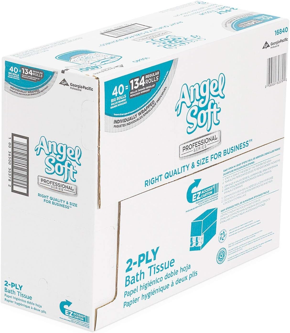 Angel Soft Professional 2-Ply Toilet Paper Pack of 40 Rolls, Soft & Sustainable
