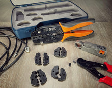 Load image into Gallery viewer, Professional 5-Dies RF Coax Quick Change Tool Kit: Crimper, Cutter, Stripper