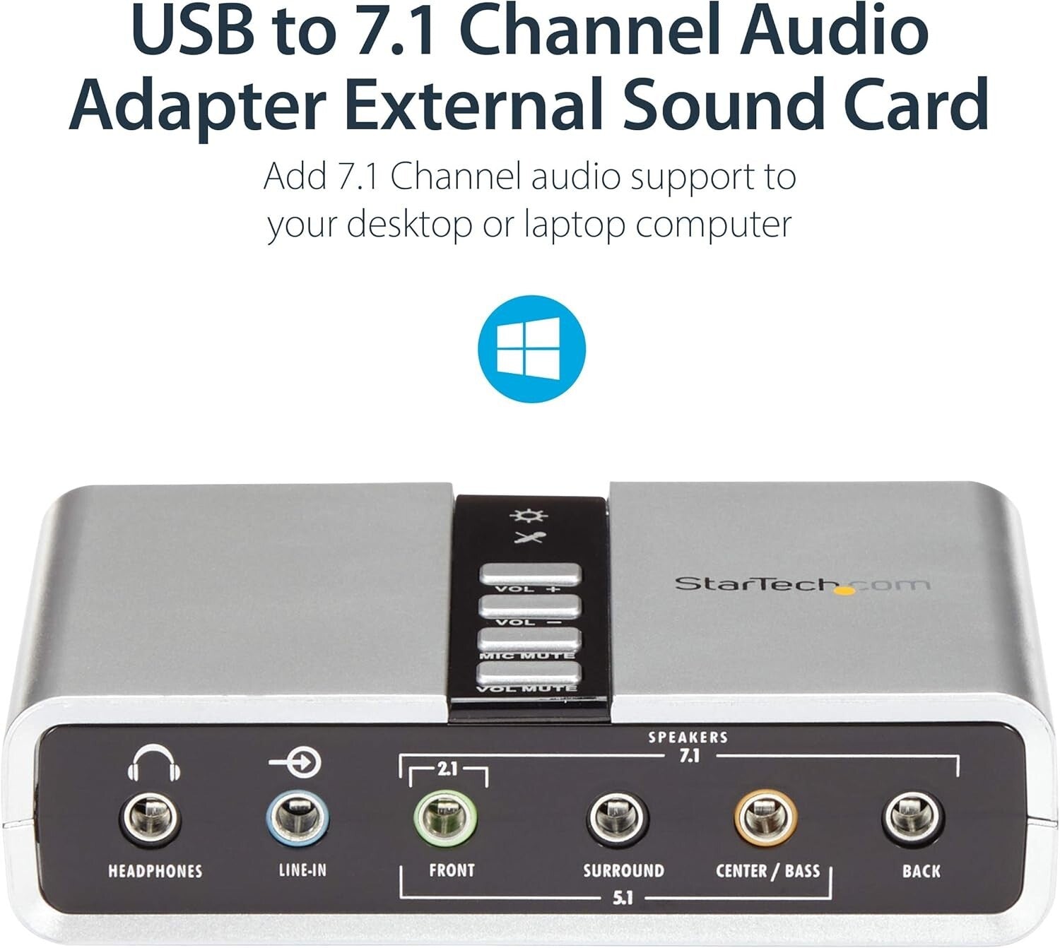 Easy-to-Install 7.1 USB Sound Card for Laptops and Desktops – High-Quality Sound