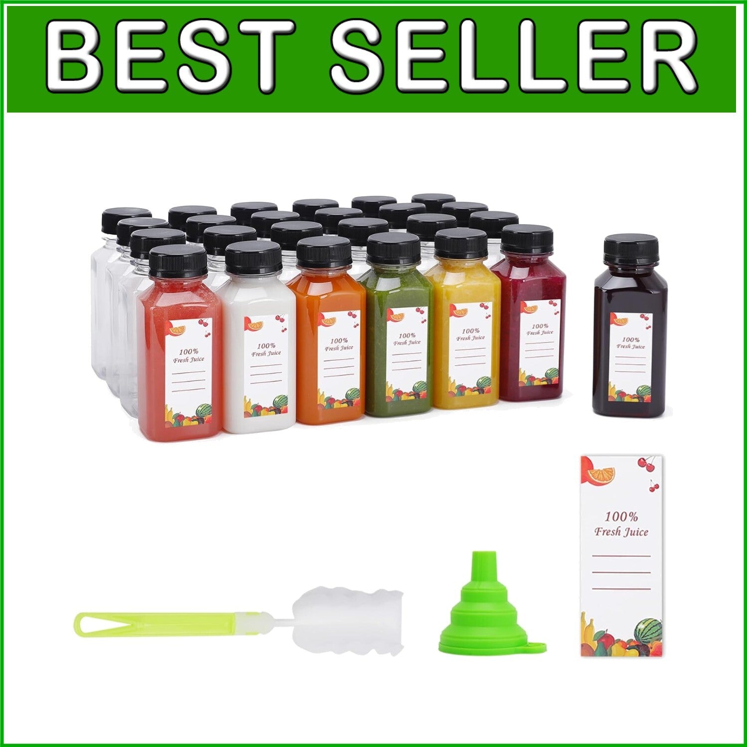 8 oz Lightweight Clear Plastic Juice Bottles - Perfect for DIY Beverages