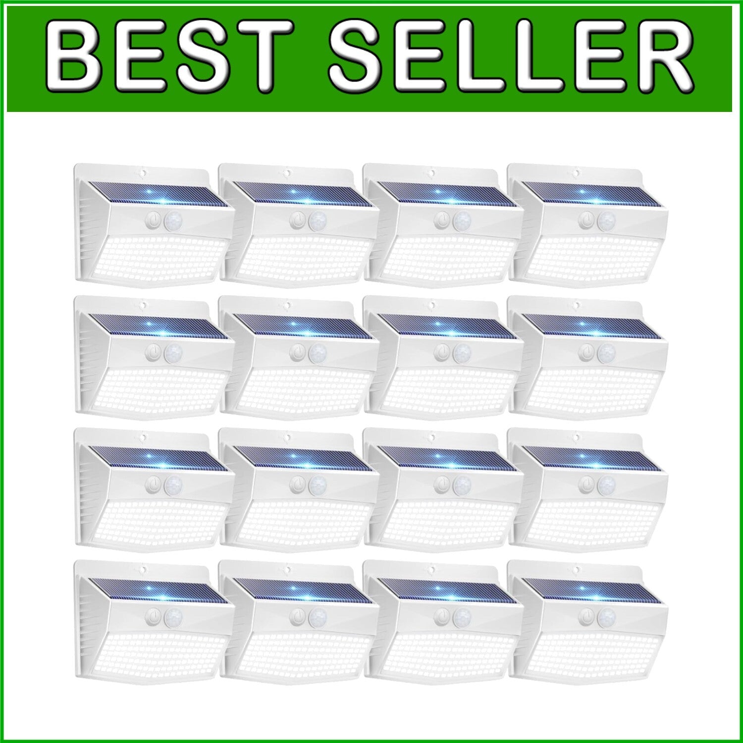 16-Pack Solar Motion Sensor Outdoor Lights - Waterproof & Energy Efficient