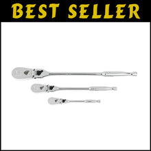 Load image into Gallery viewer, Durable Polished Chrome 3-Piece Locking Flex Ratchet Set - 84 Tooth Design