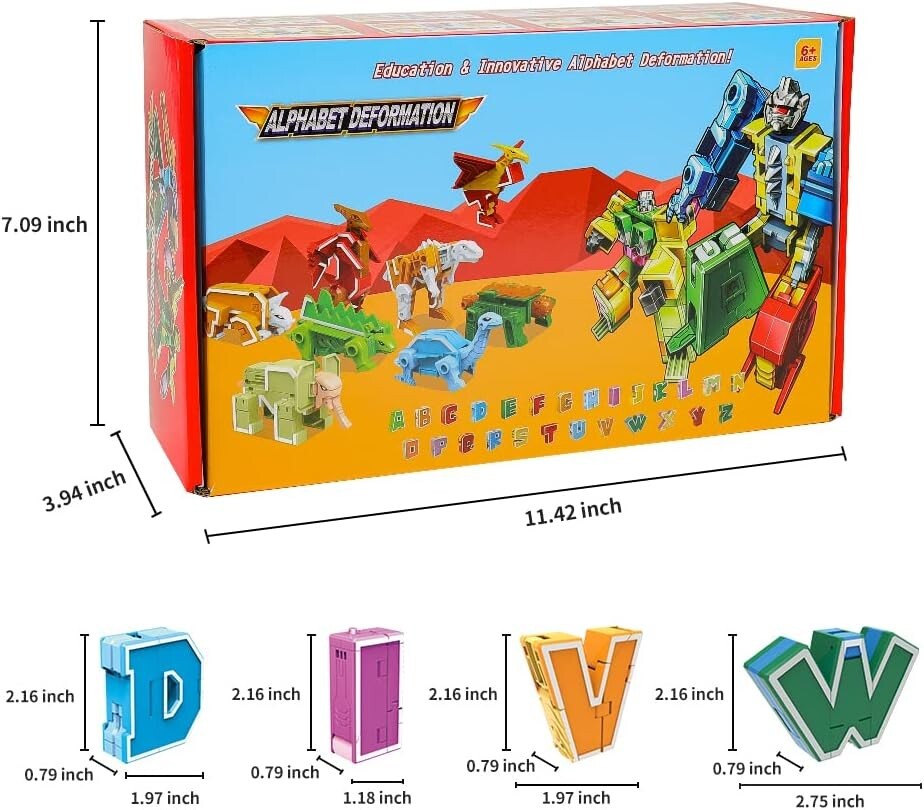 Eco-Friendly 26 Piece Alphabet Animals - Interactive STEM Learning for Toddlers