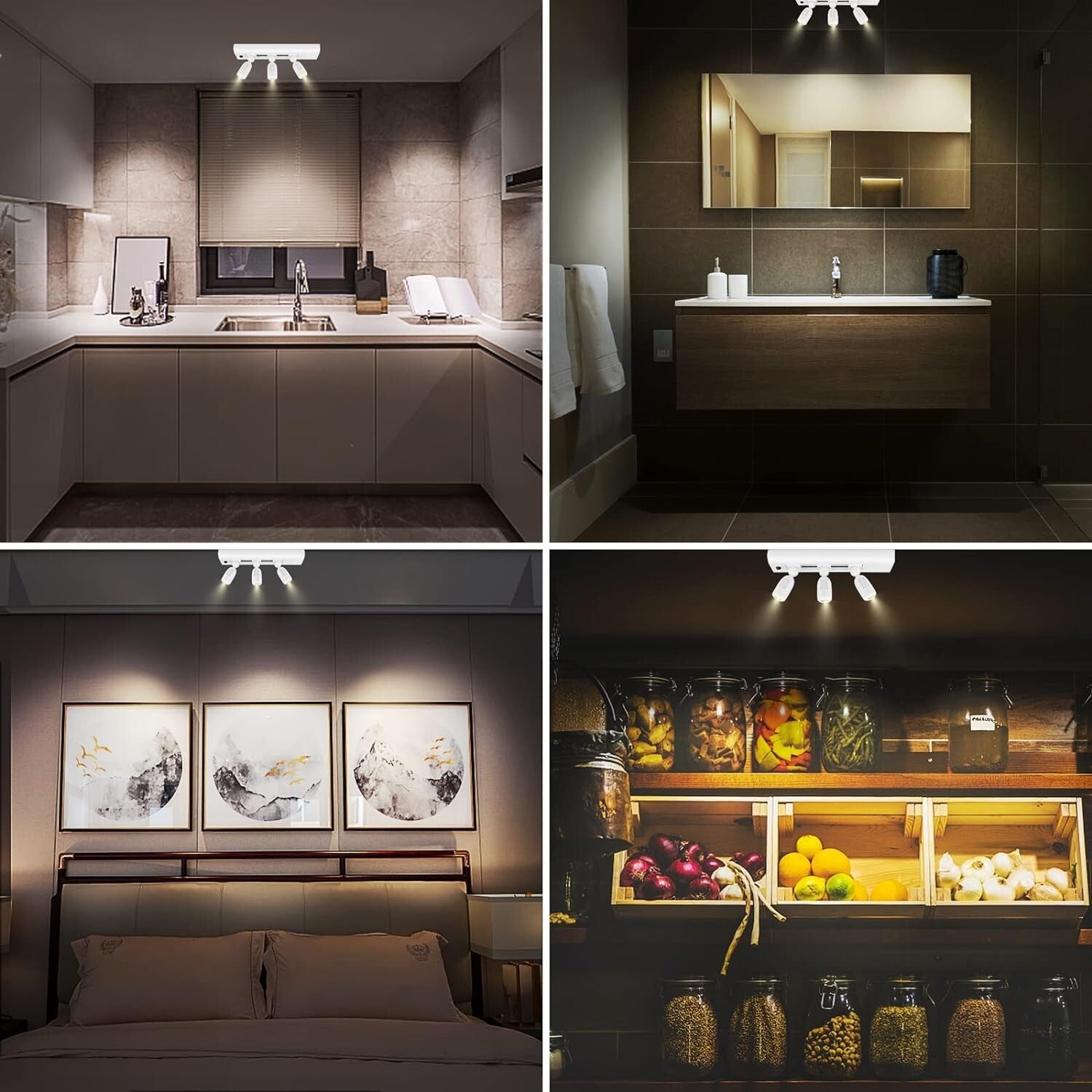 Adjustable Wireless LED Spotlights for Art Displays - Easy Mount Rechargeable