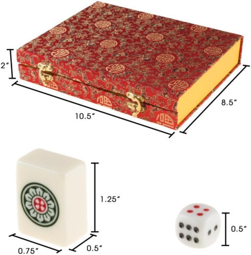 Family-Friendly Mahjong Game Set with 146 Tiles & Beautiful Storage Case