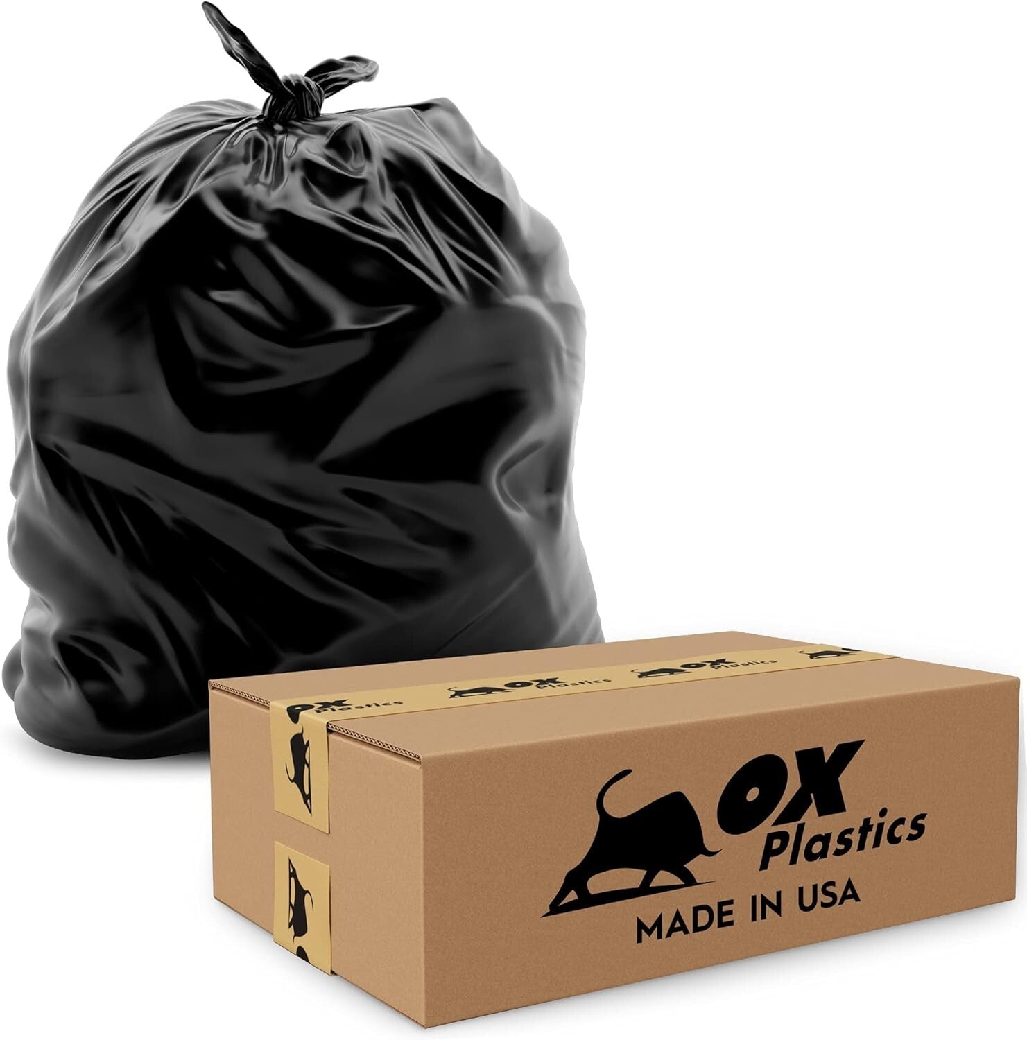 200 Count 13 Gallon Tear-Resistant Black Trash Bags - Ideal for Yard Waste