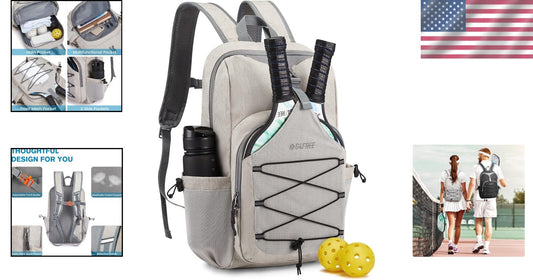 Durable Pickleball Backpack with Padded Straps & Hidden Pocket - Perfect Gift