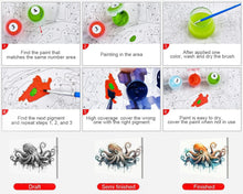 Load image into Gallery viewer, Luxury DIY Acrylic Paint by Number Kit - Framed Octopus Theme for Adults