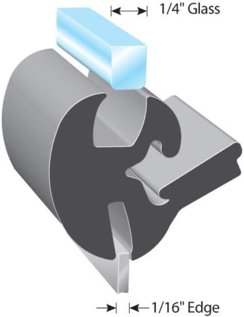 Versatile 25' EPDM Rubber Window Gasket - One-Piece Locking Seal for Windshields