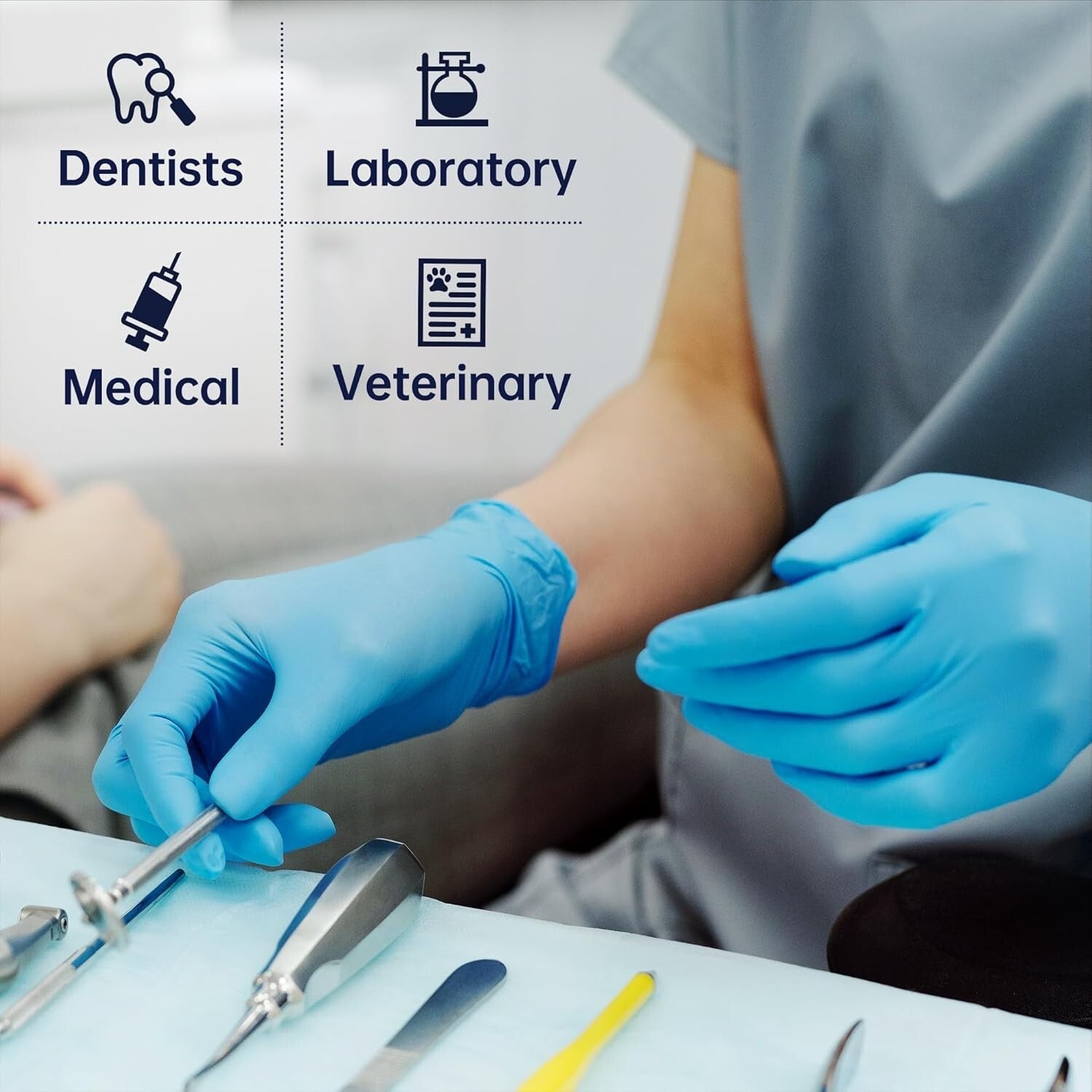 1000 Pack of Blue Nitrile Disposable Gloves - Tactile Sensitivity and Protection