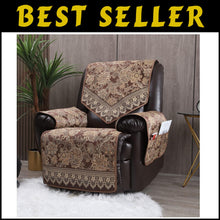 Load image into Gallery viewer, Elegant Waterproof Recliner Chair Covers with Non-Slip Design &amp; Pockets - Brown