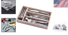 Load image into Gallery viewer, Stainless Steel 24-Piece Flatware Set - Traditional Cutlery with Stylish Drawer