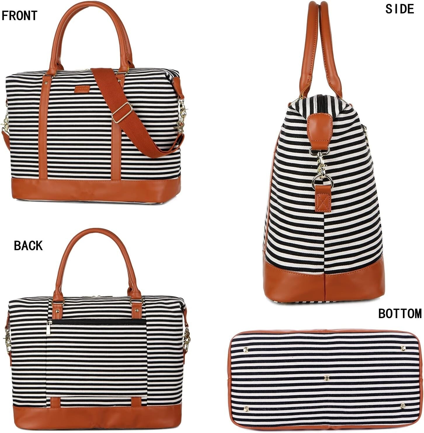 Stylish Women's Fitted Canvas Travel Bag - 16x12x8 Inches, Lifetime Guarantee