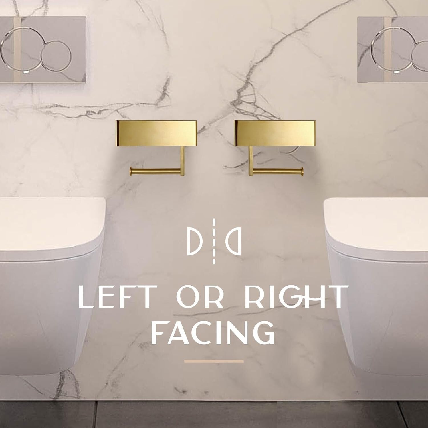 Brushed Gold Toilet Paper Holder with Shelf - Modern Bathroom Storage Solution