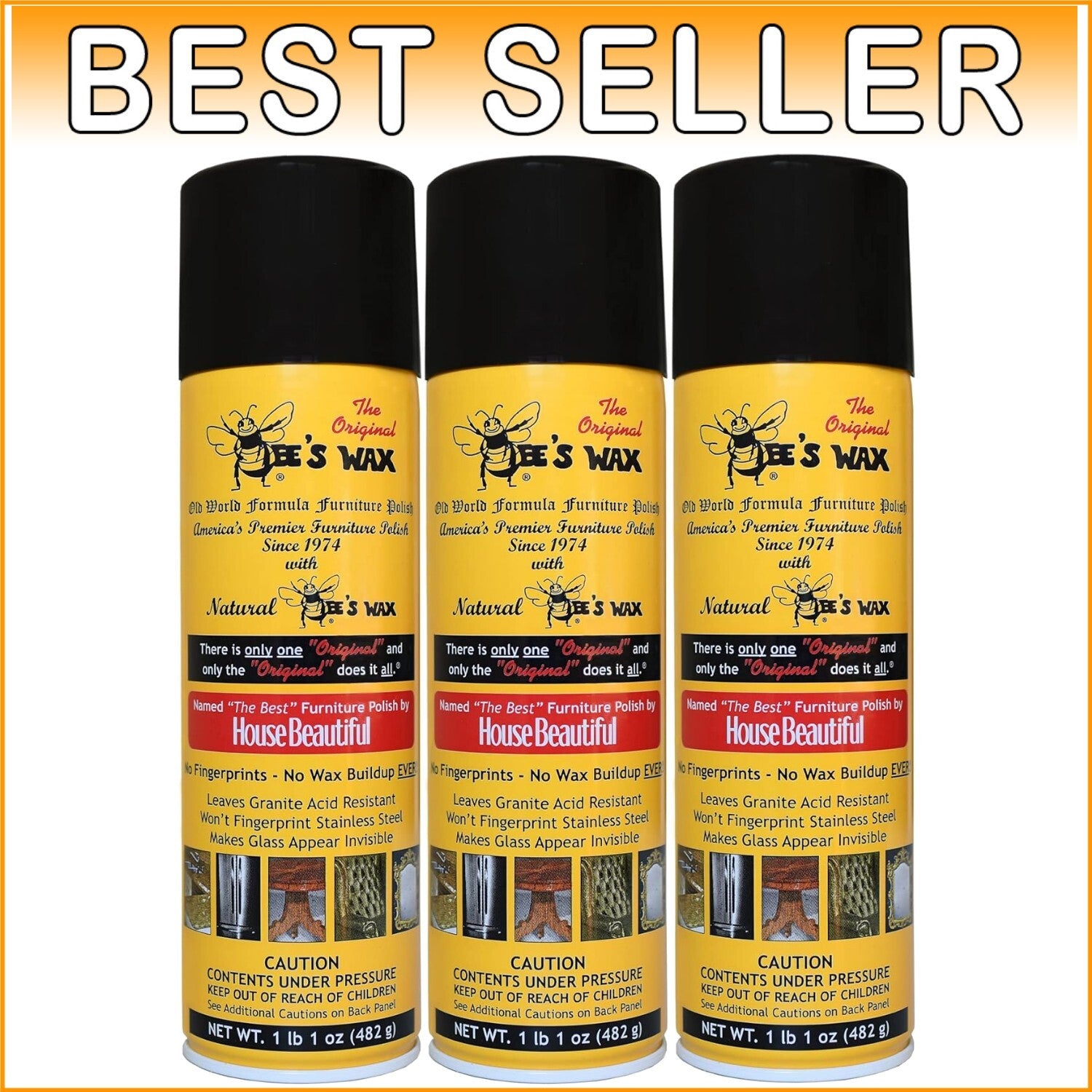 3-Pack Old World Furniture Polish Spray - Multi-Surface Protection & Shine