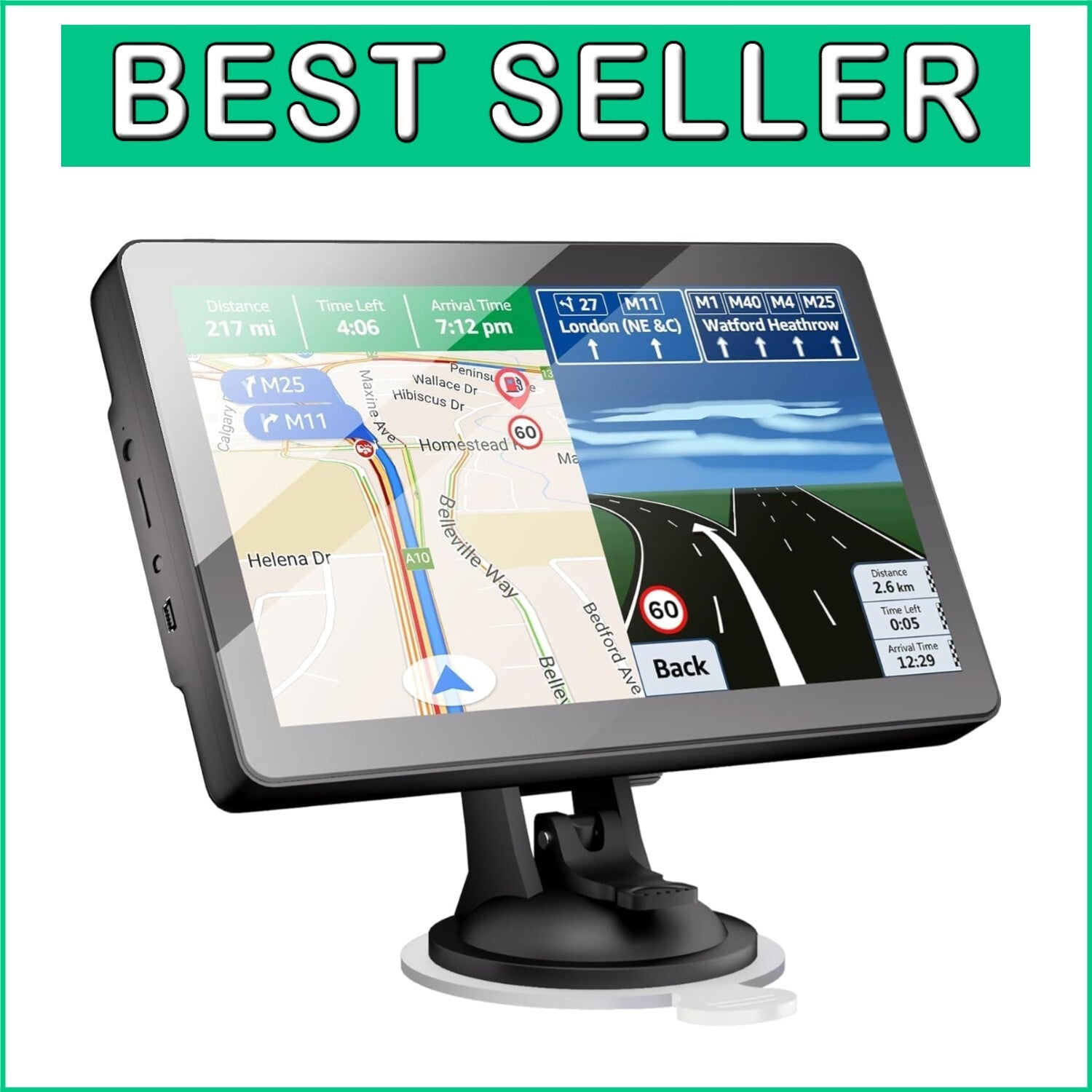 9-Inch Truck GPS Navigator with 2025 Maps & Real Voice Turn-By-Turn Directions