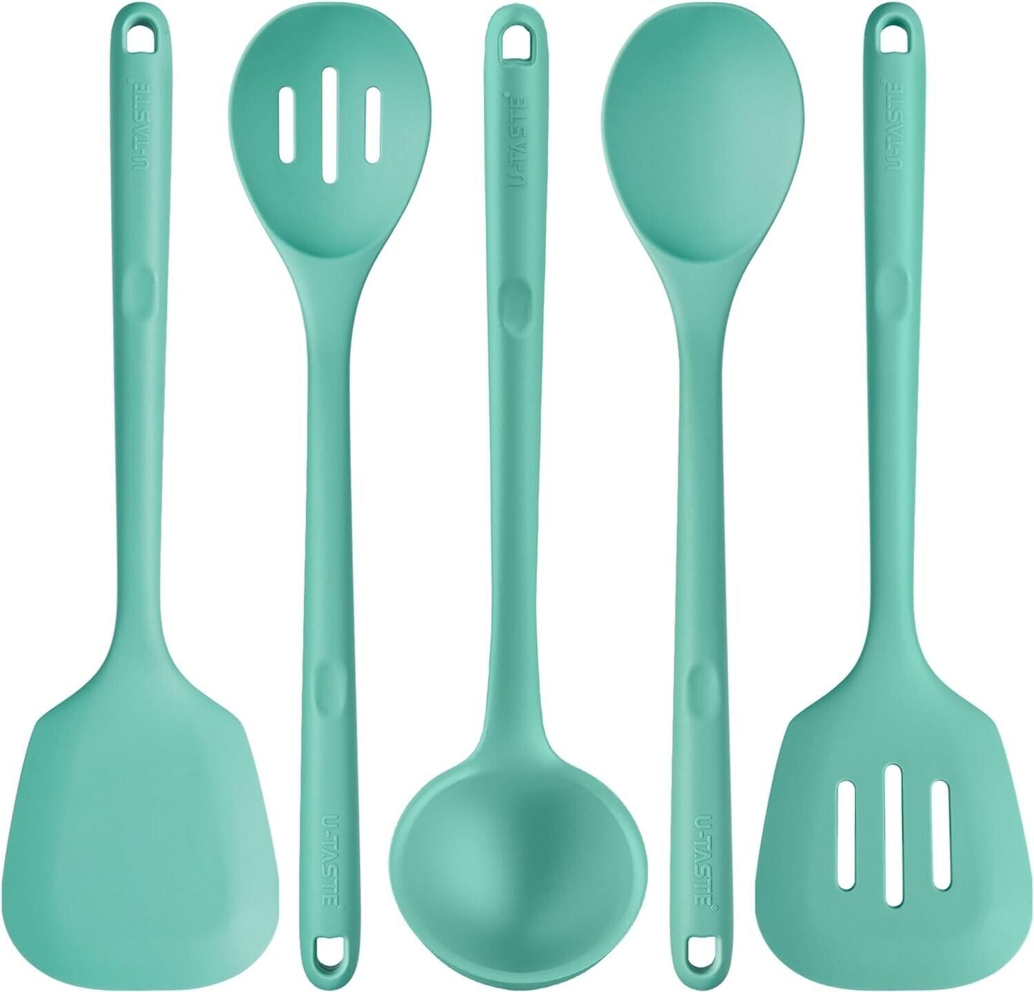 Extra Long 13.6" BPA-Free Silicone Cooking Tools Set - Dishwasher Safe 5-Piece