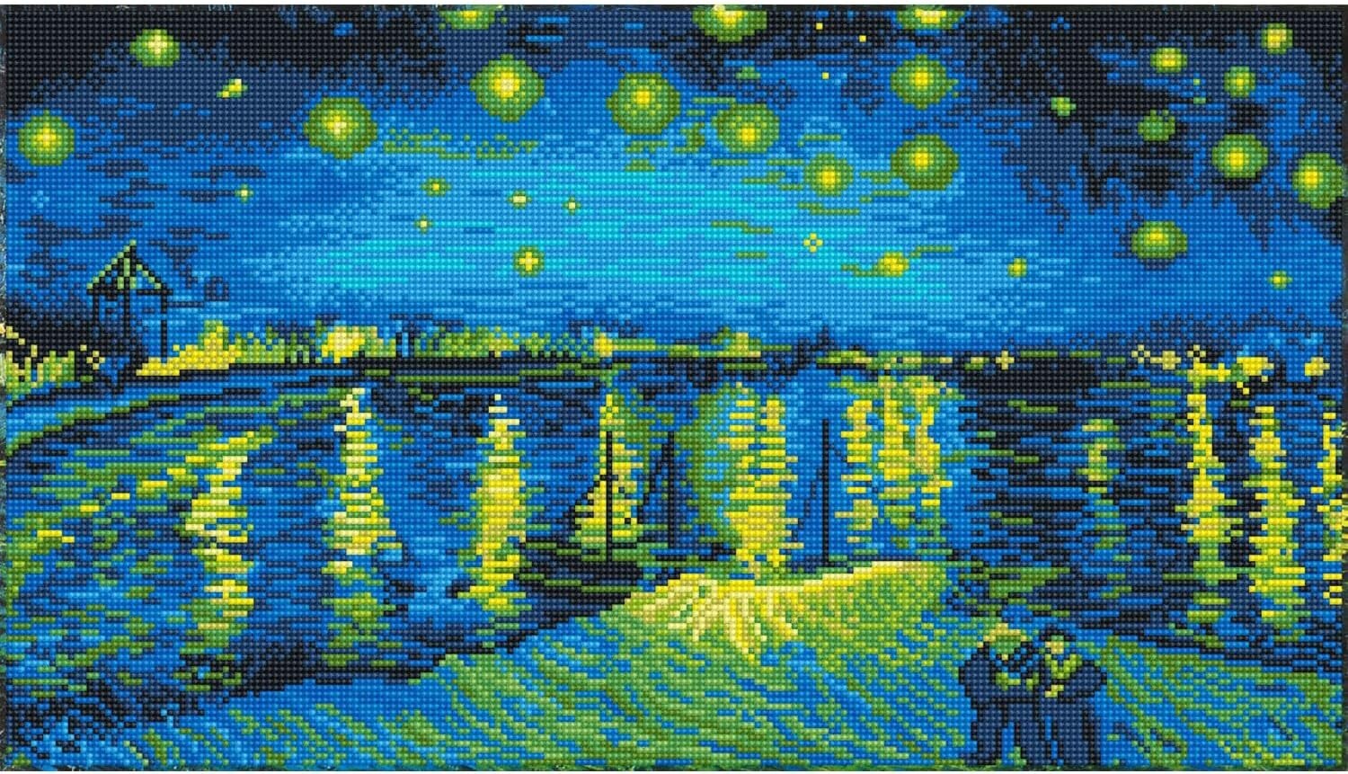 Diamond Painting Kit - Create Van Gogh's Starry Night Over the Rhône Masterpiece