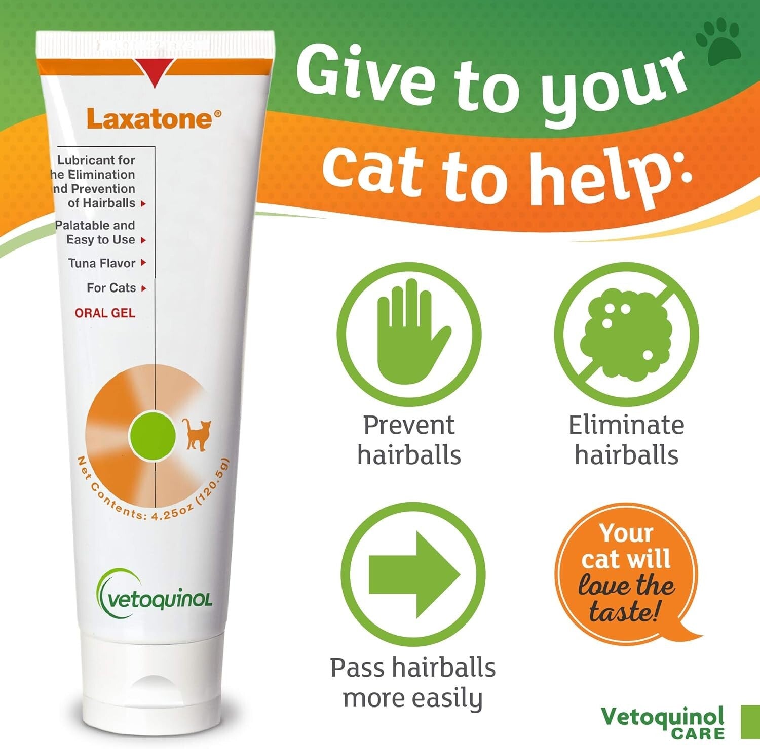 Laxatone 3-Pack Tuna-Flavored Hairball Relief Gel for Cats - 4.25 oz Each