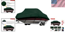 Load image into Gallery viewer, Forest Green Marine Cover for 20'-22' Bass &amp; Runabout Boats - Secure Fit Design