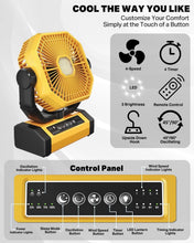 Load image into Gallery viewer, Stylish 20000mAh Camping Fan - Oscillating, Quiet, with Power Bank Function