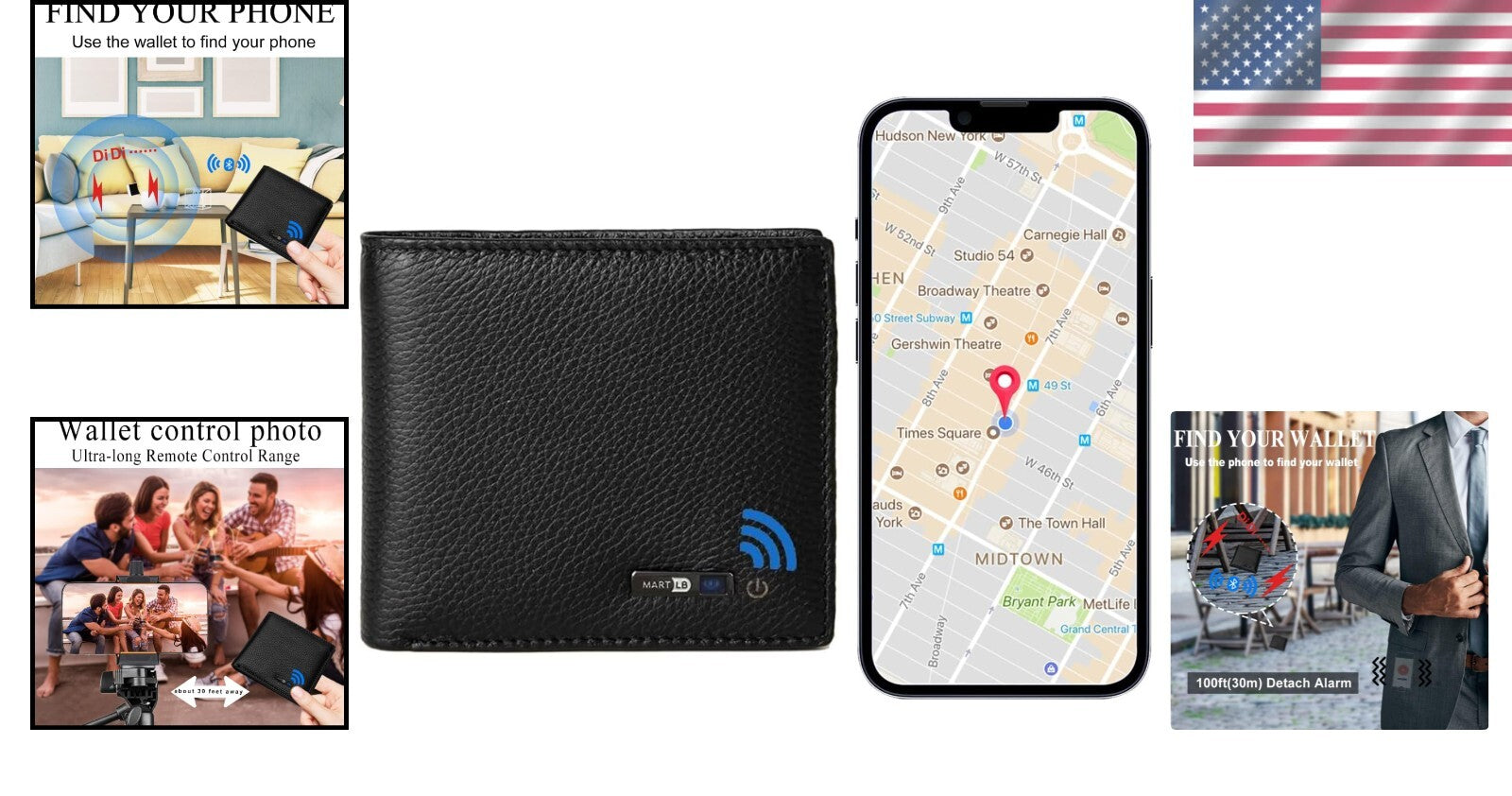 Bluetooth Anti-Lost Wallet for Men - GPS Location Tracking & Stylish Design