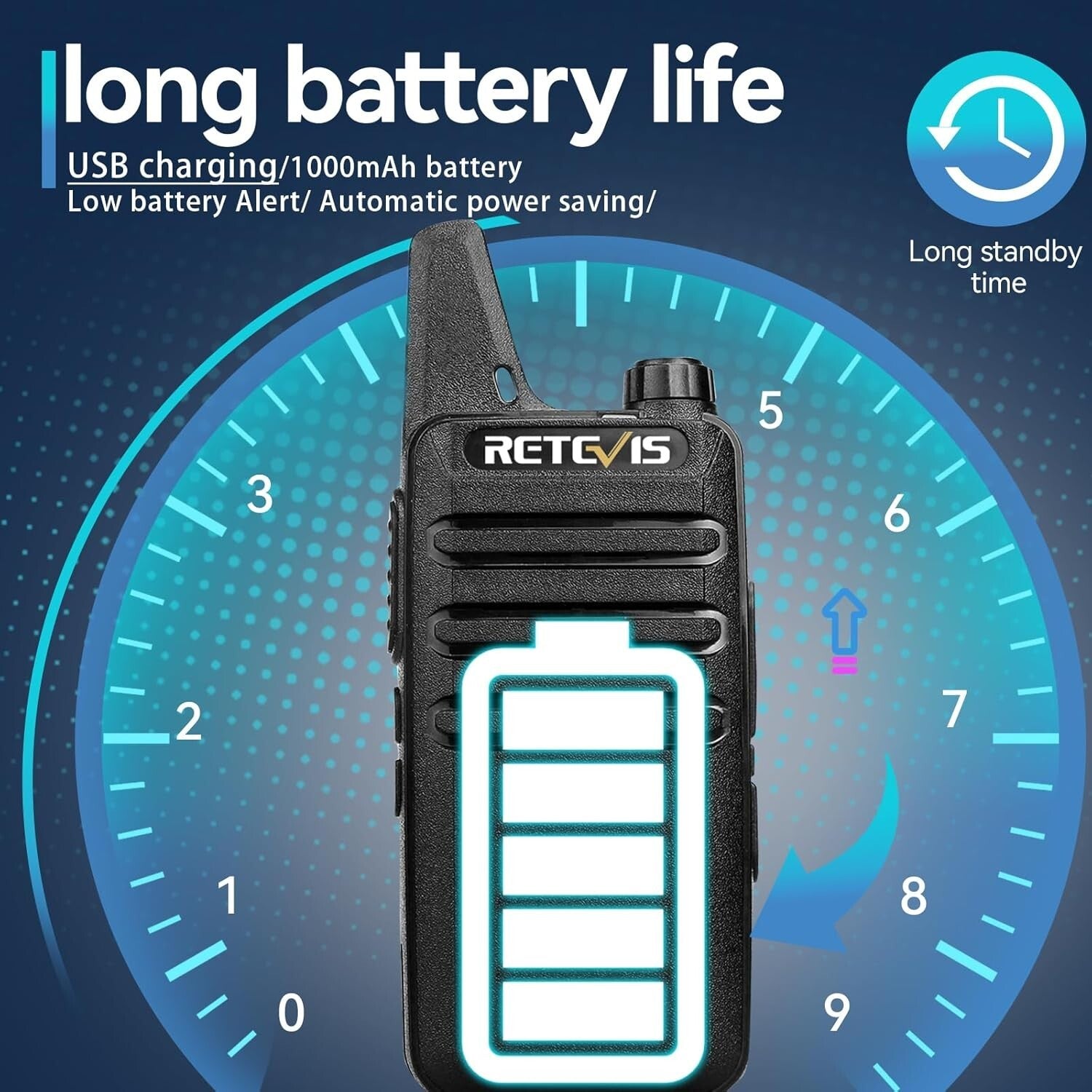 Efficient Walkie Talkies - 6 Pack Rechargeable Two-Way Radios with Multi Charger